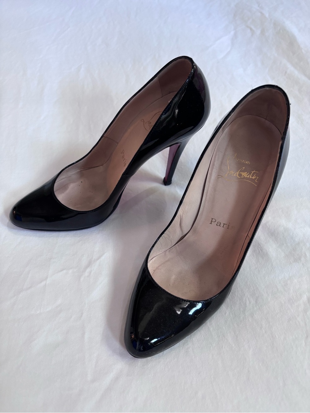 Christian Louboutin Black Patent Leather Pointed Toe Pumps